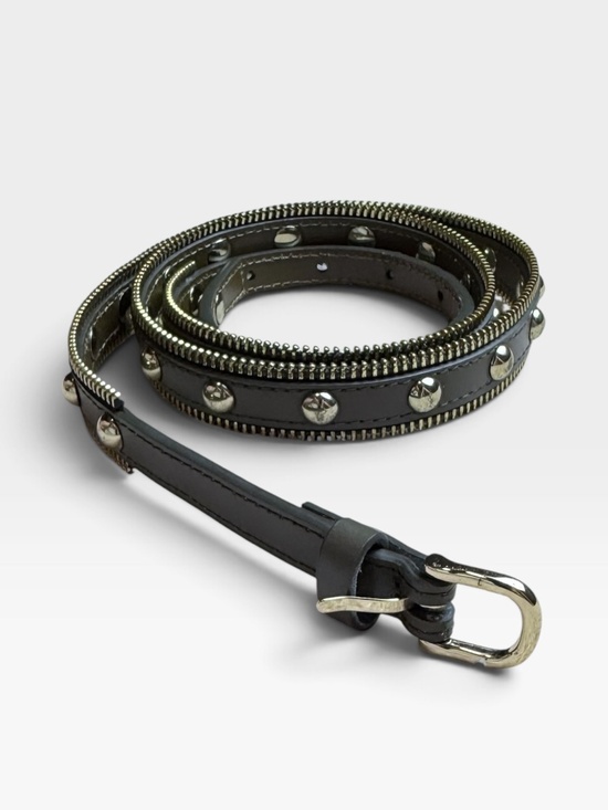 Rebecca Minkoff Accessories - Rebecca Minkoff Leather Zipper Studded Belt Green